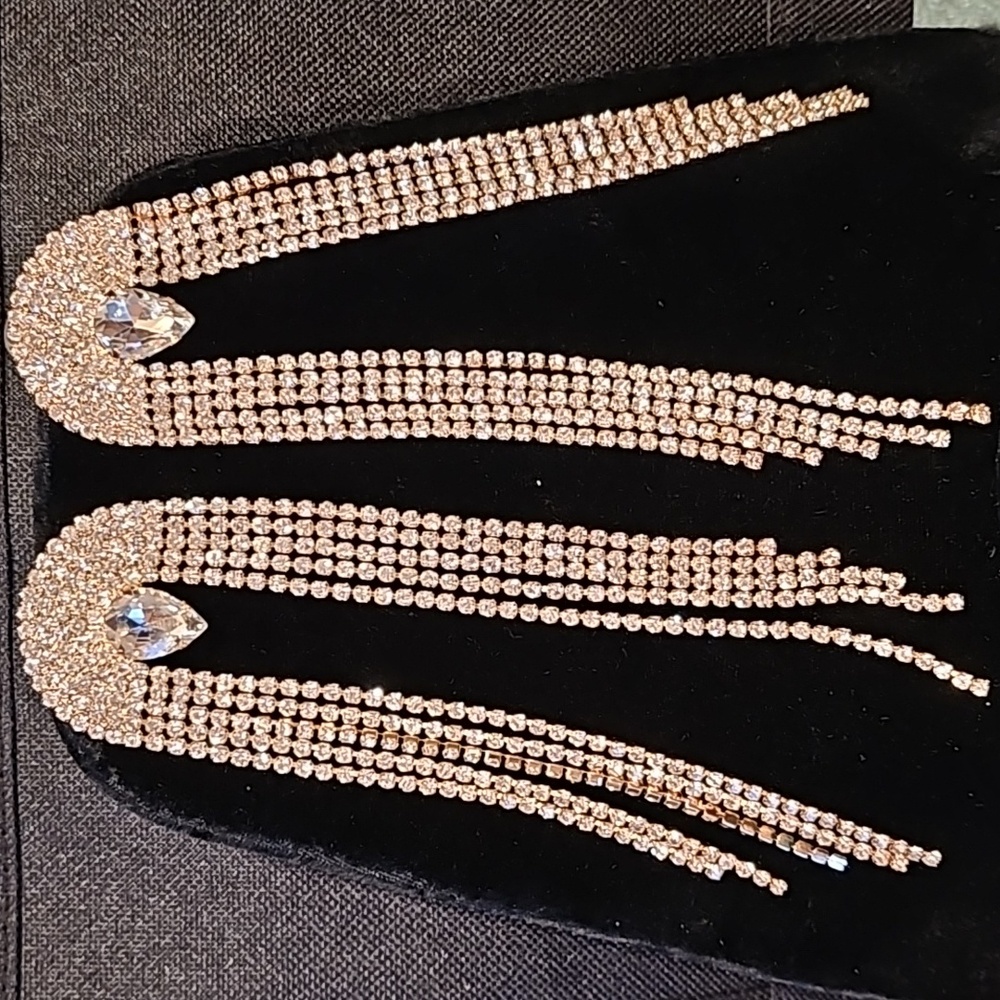 Goldtone Rhinestone earrings
